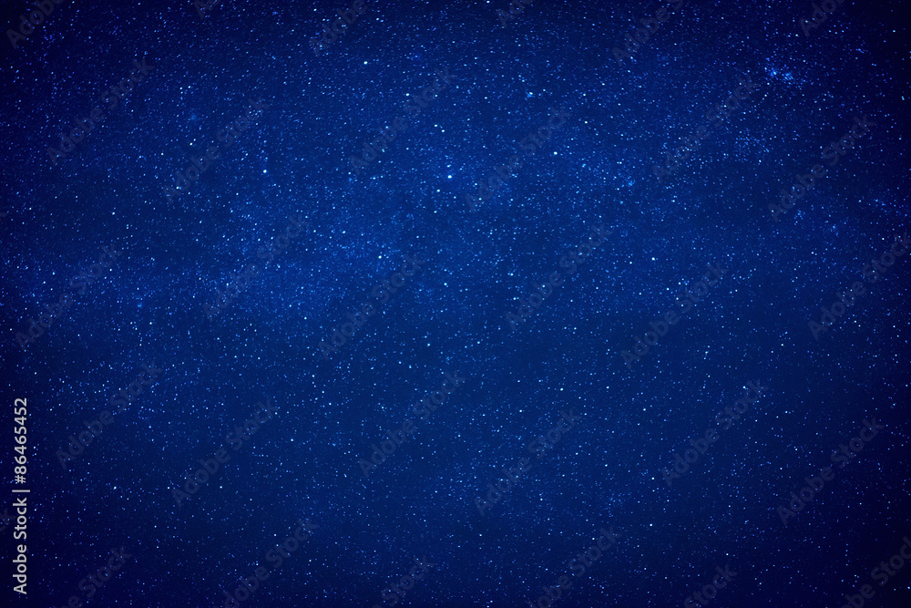 Blue dark night sky with many stars