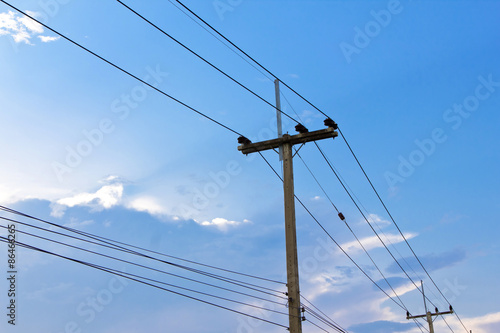 electric pole power lines and wires