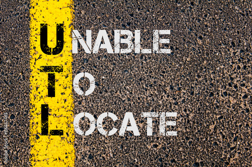 Картината върху платно Business Acronym UTL as Unable To Locate