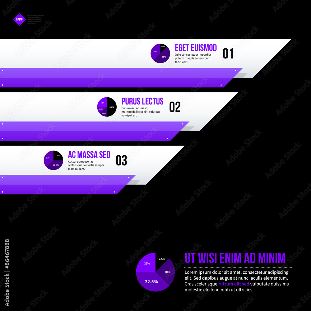 Naklejka premium Vector chart template with horizontal elements. EPS10