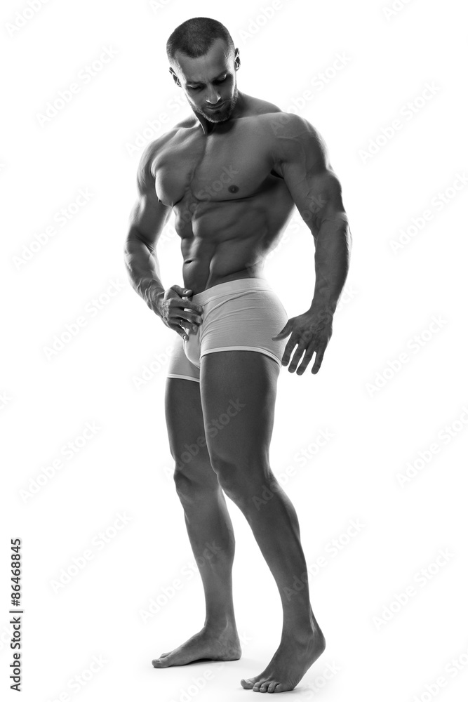 Handsome man posing in underwear