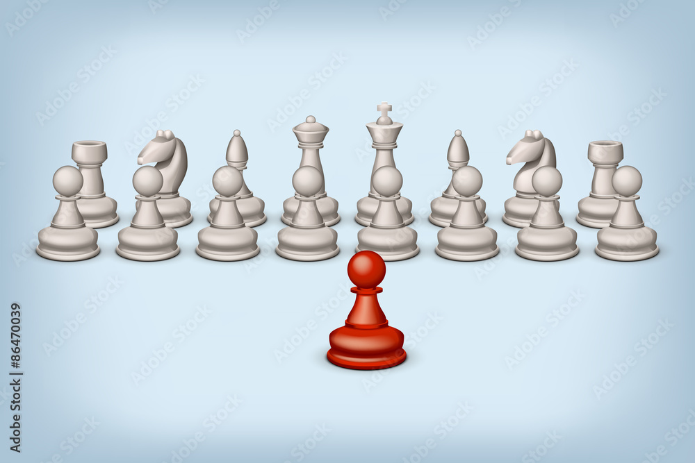 red pawn and white red pawn and white