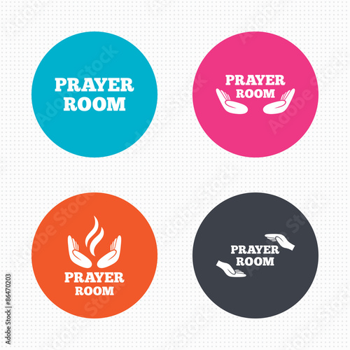 Prayer room icons. Religion priest symbols.