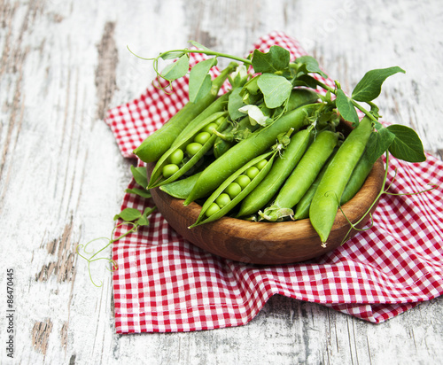 Bowl with fresh peas