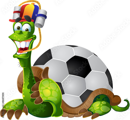 vector turtle football fan