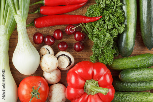 Lots of fresh vegetables