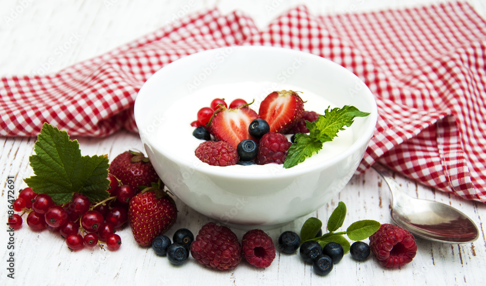 Yogurt with fresh berries Yogurt with fresh berries