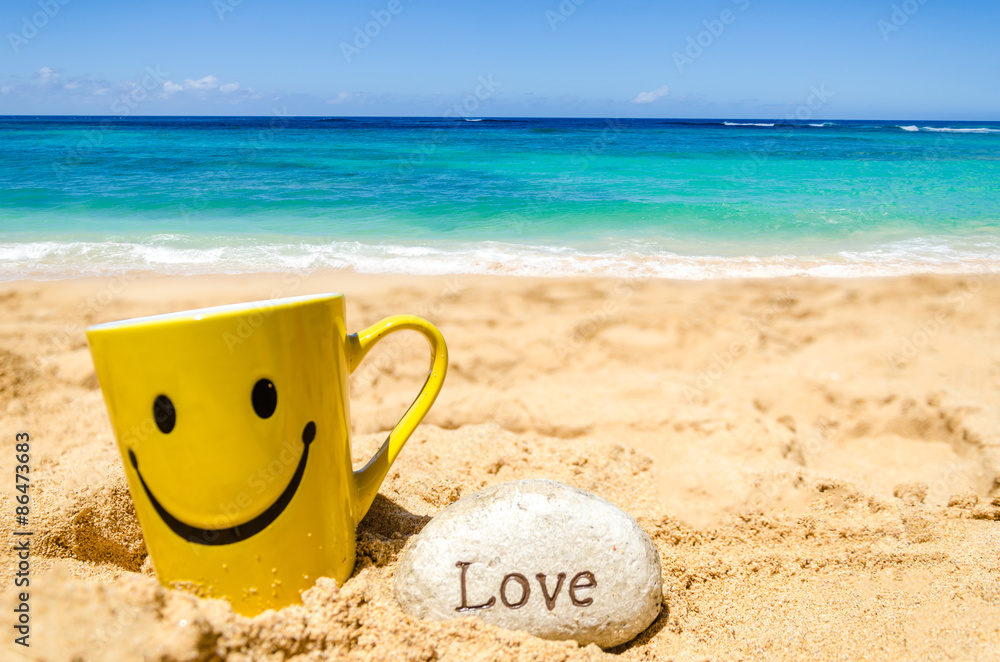 Happy face mug and sign Happy face mug and sign