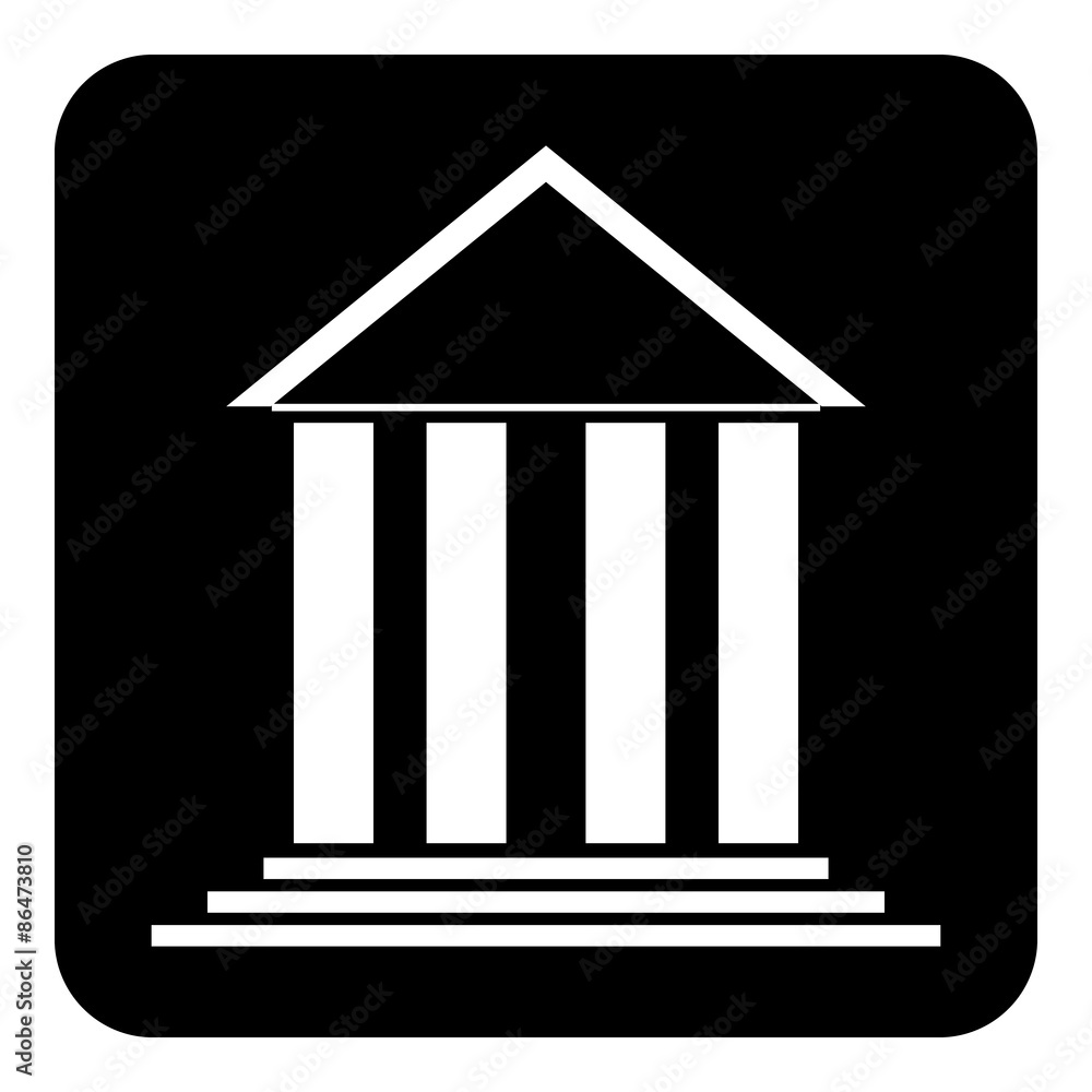 Bank symbol button. Bank symbol button.