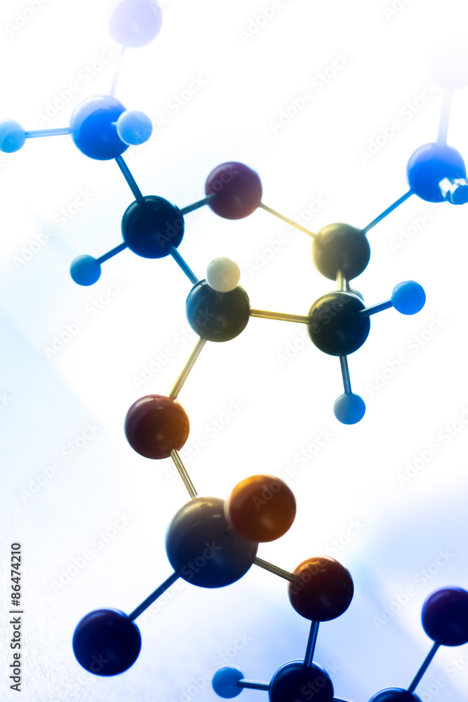Obraz premium Molecule molecular DNA in a science lab test