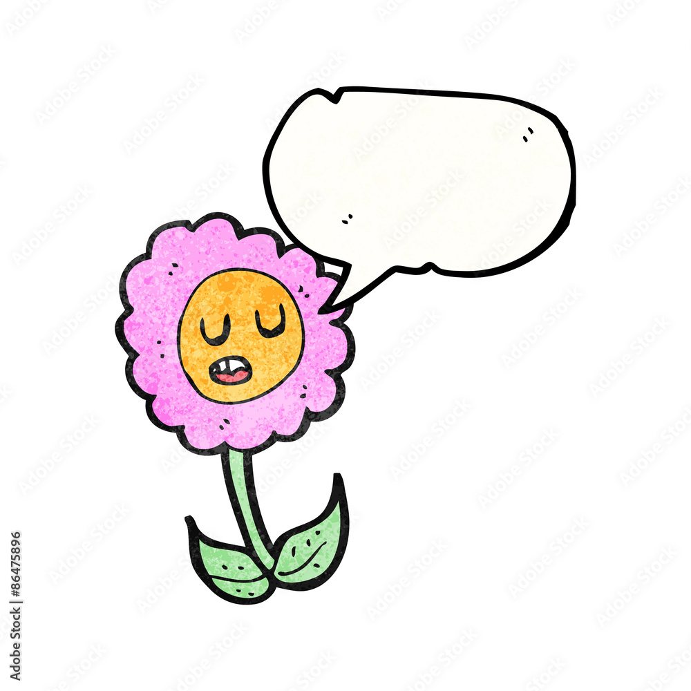 Fototapeta premium cartoon flower with speech bubble