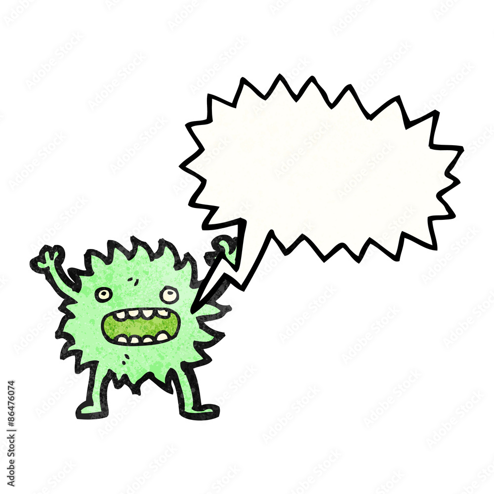 furry green creature with speech bubble furry green creature with speech bubble
