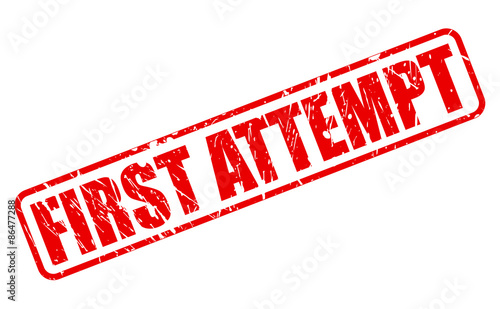 FIRST ATTEMPT red stamp text