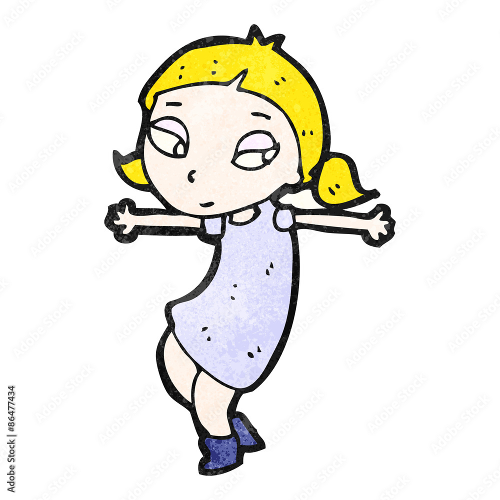 cartoon happy blond girl