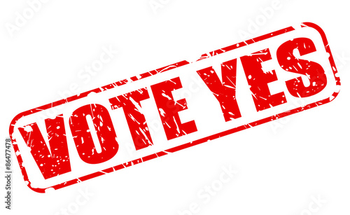 Vote yes red stamp text