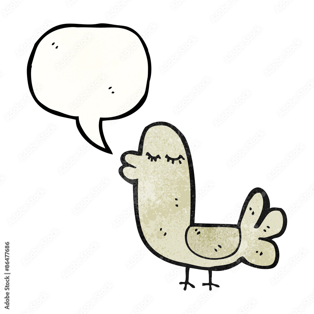 cartoon bird with speech bubble cartoon bird with speech bubble