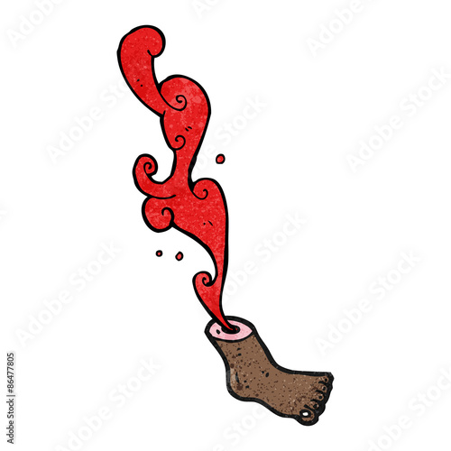 cartoon bloody severed foot