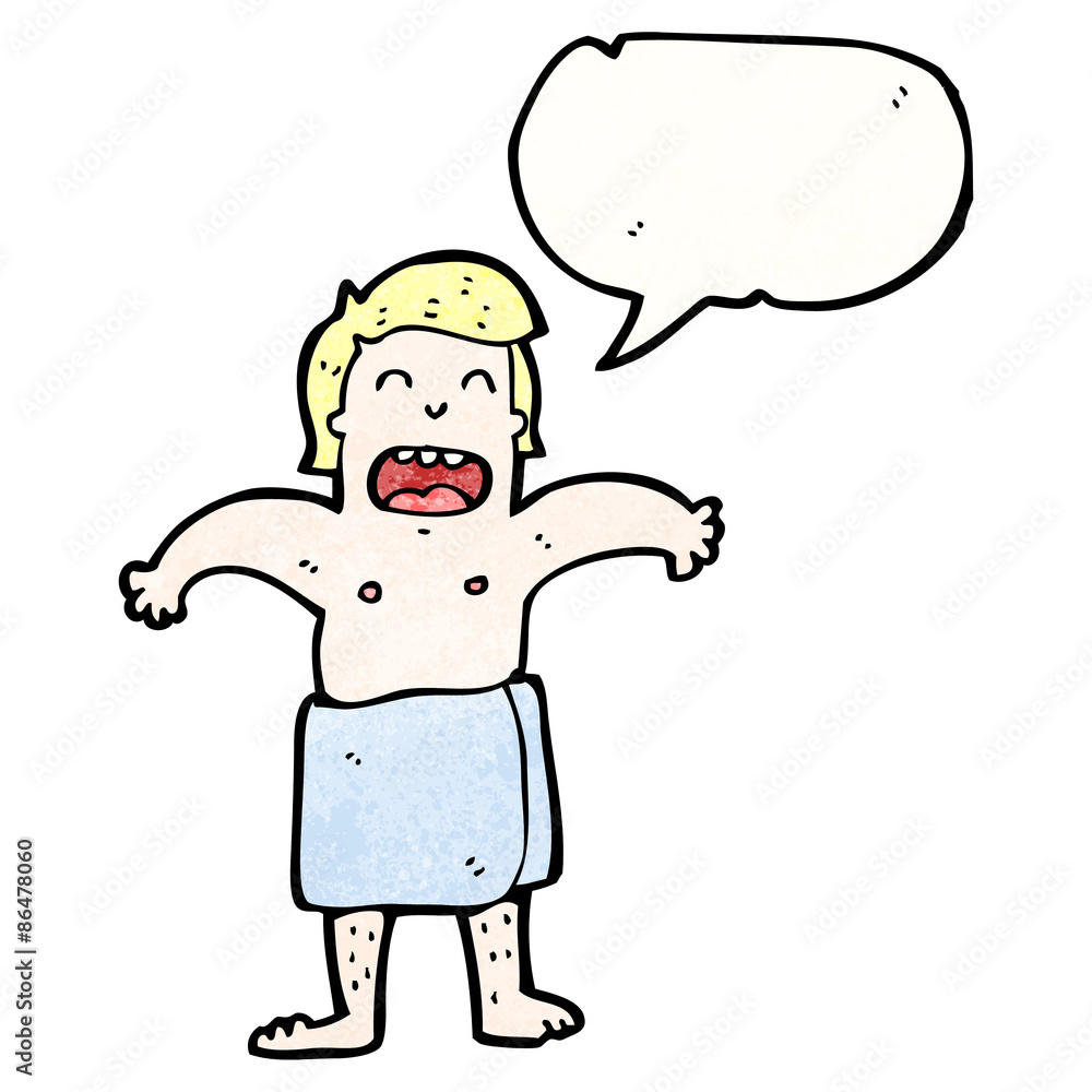 cartoon man in towel cartoon man in towel