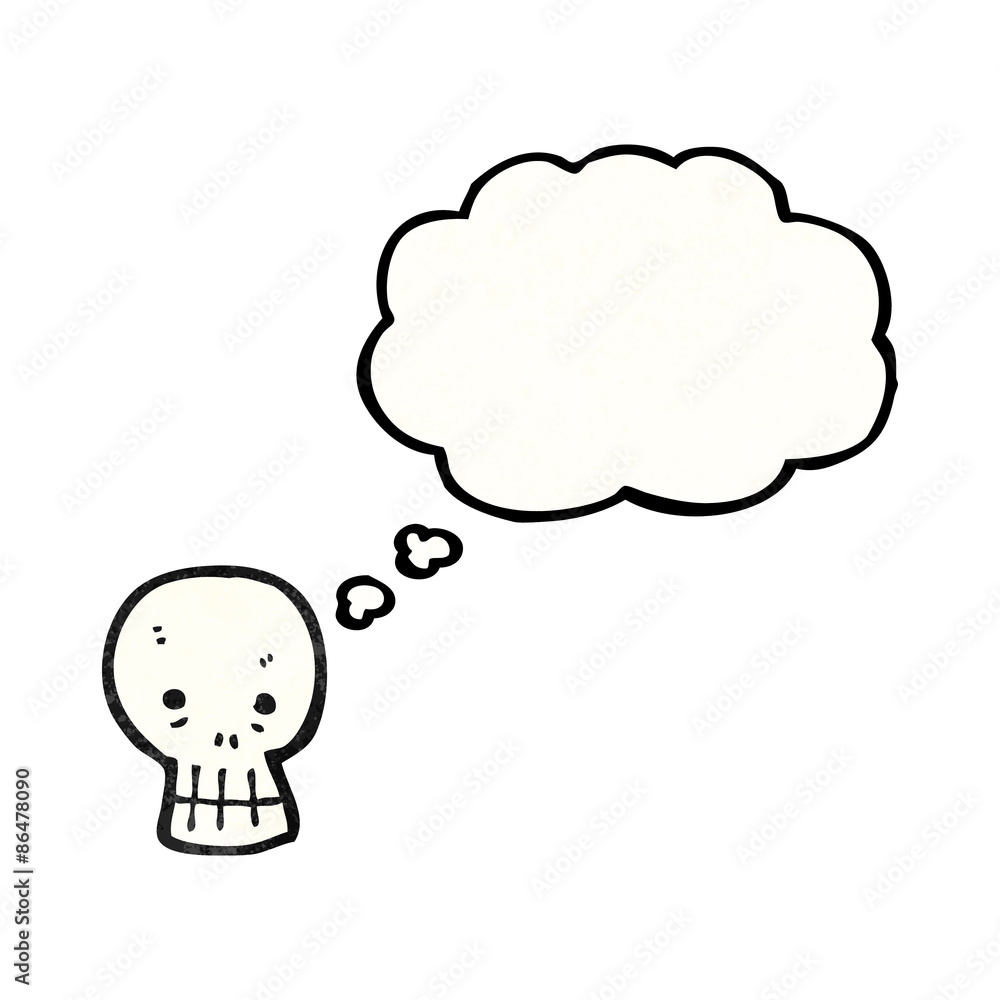 cartoon skull with thought bubble cartoon skull with thought bubble