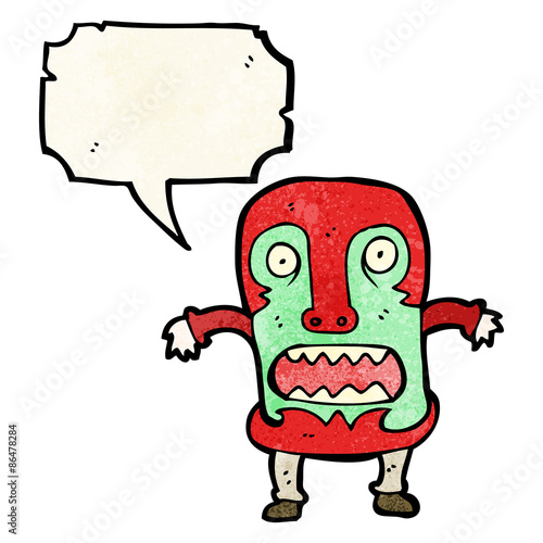 cartoon tribal shaman with big mask