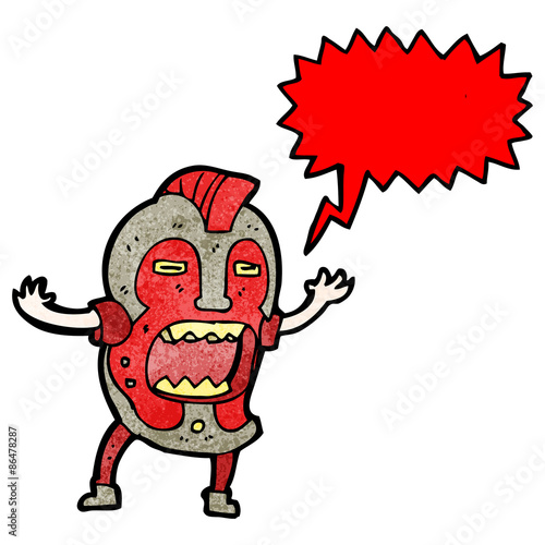 cartoon tribal shaman with big mask