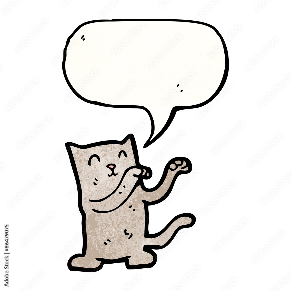 cartoon cat with speech bubble cartoon cat with speech bubble