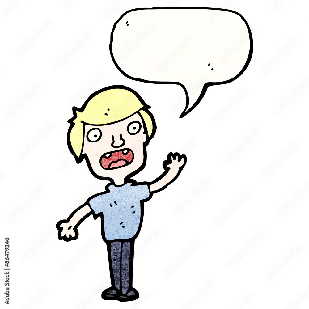 cartoon boy with speech bubble cartoon boy with speech bubble