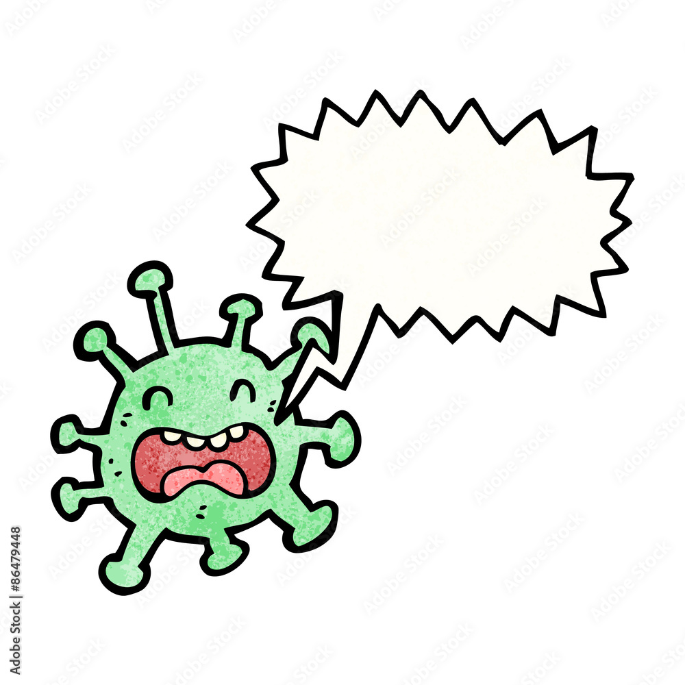 cartoon germ with speech bubble cartoon germ with speech bubble