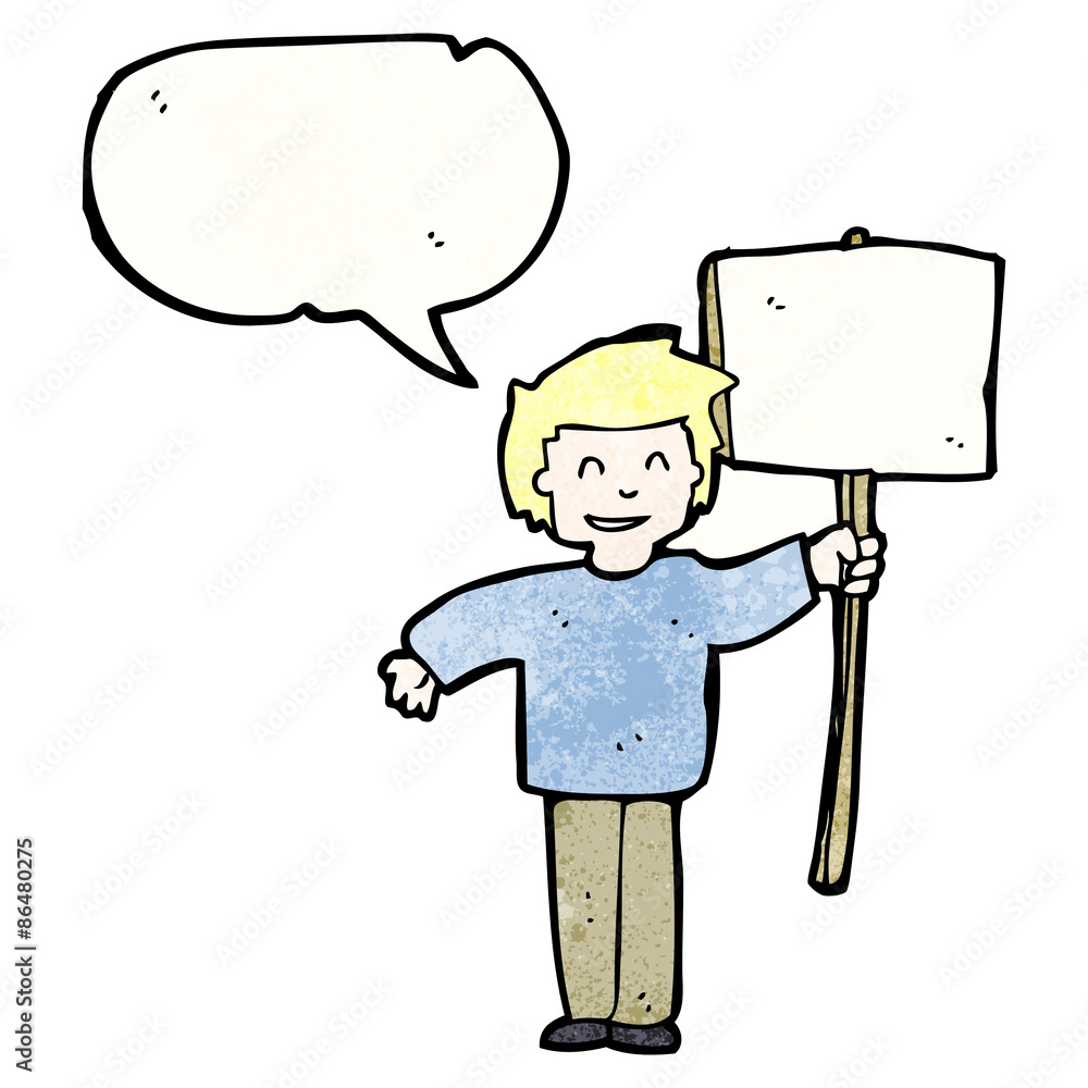 cartoon political protestor with sign cartoon political protestor with sign