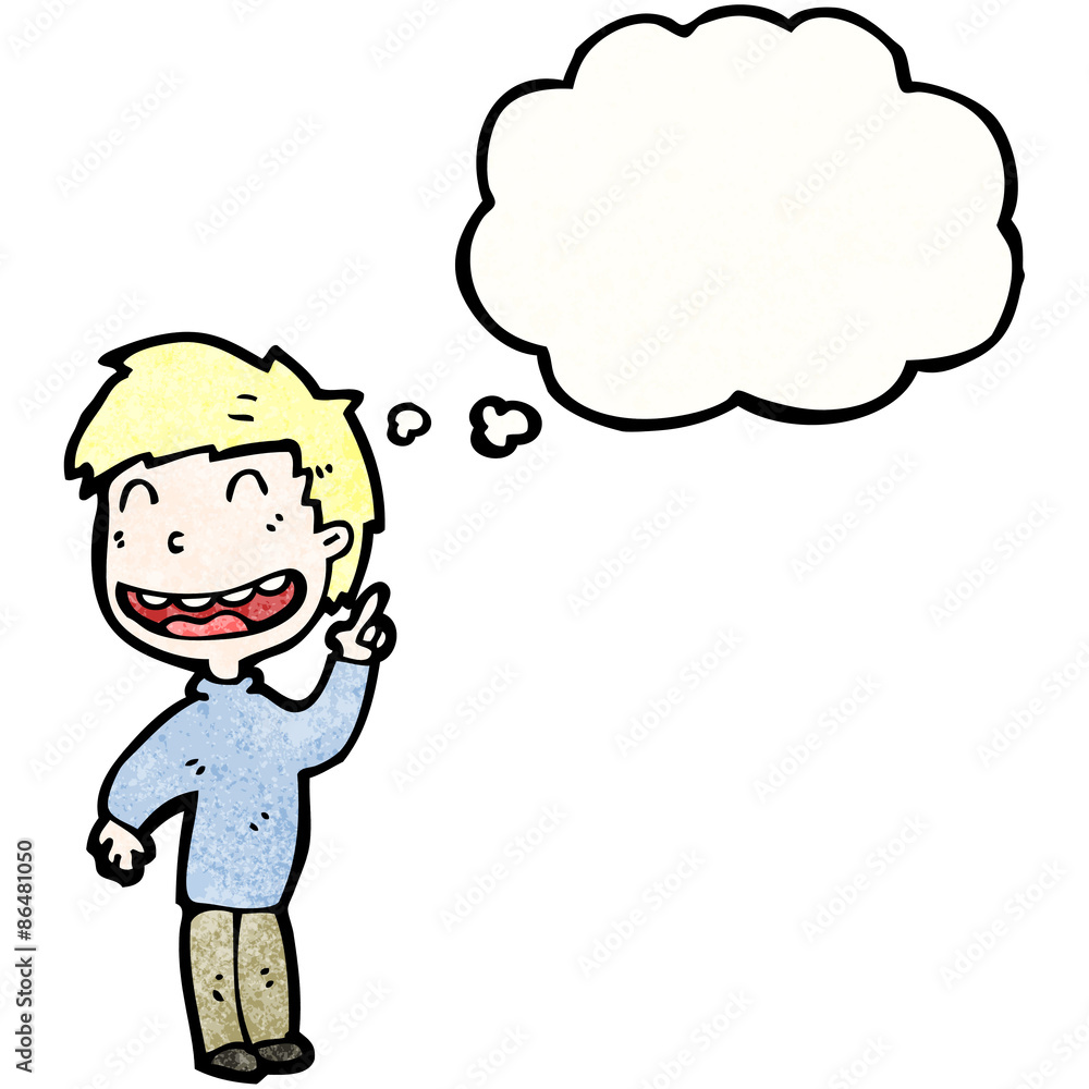 cartoon happy boy with idea cartoon happy boy with idea