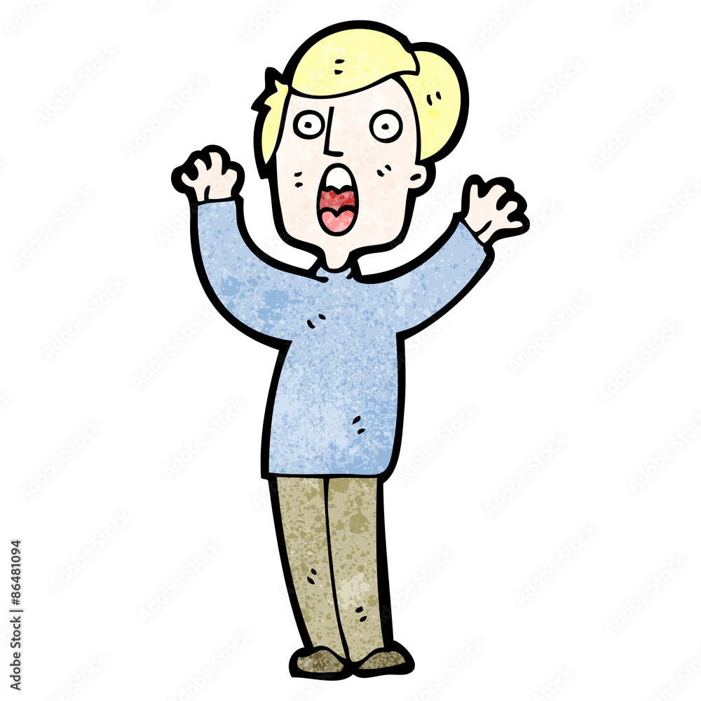 frightened cartoon man frightened cartoon man