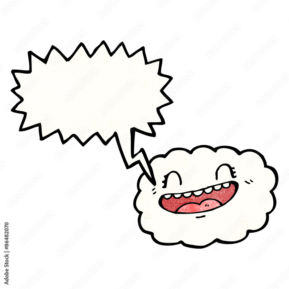happy cloud with speech bubble happy cloud with speech bubble