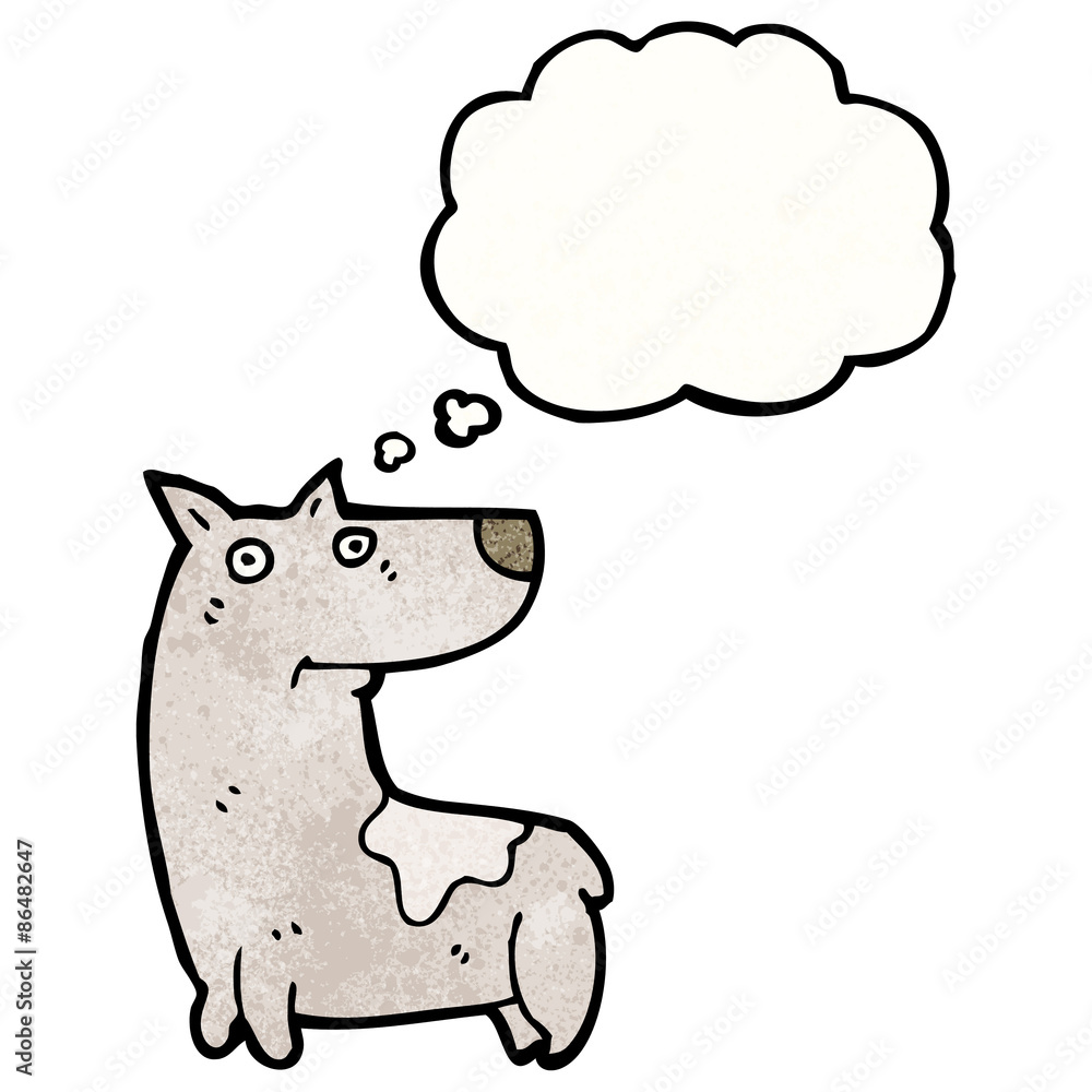 cartoon dog with thought bubble cartoon dog with thought bubble