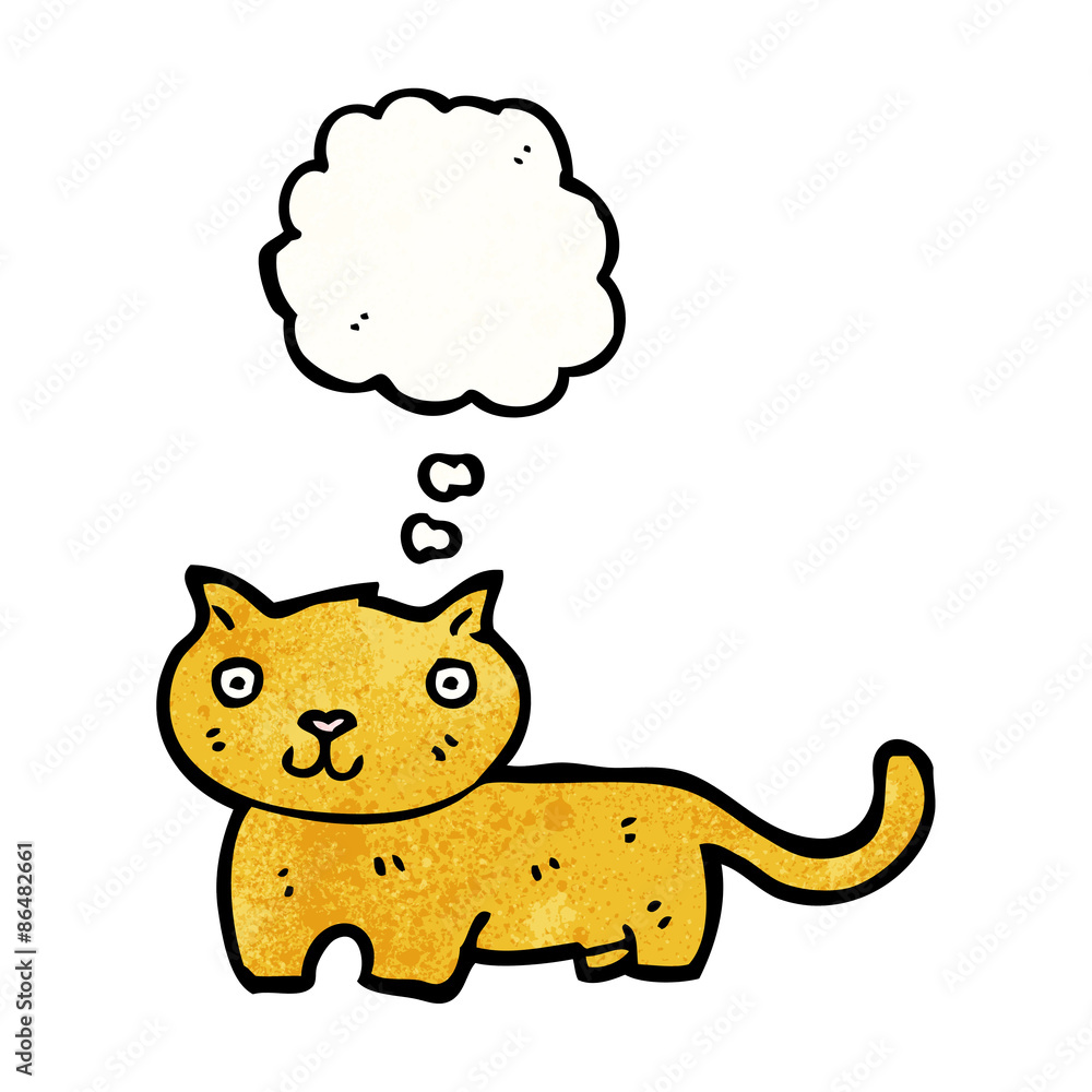 cartoon cat with thought bubble cartoon cat with thought bubble
