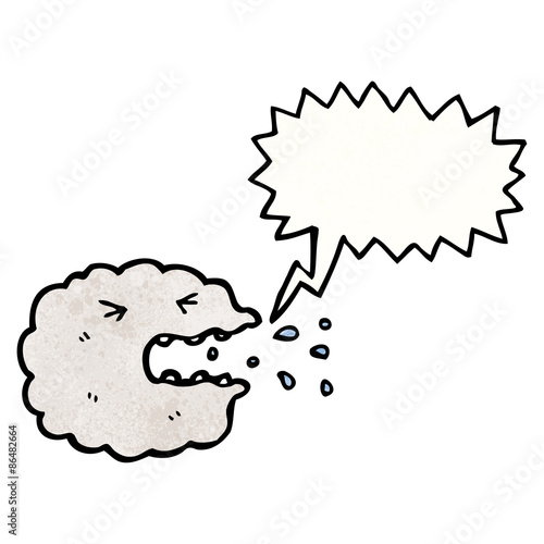 sneezing raincloud cartoon