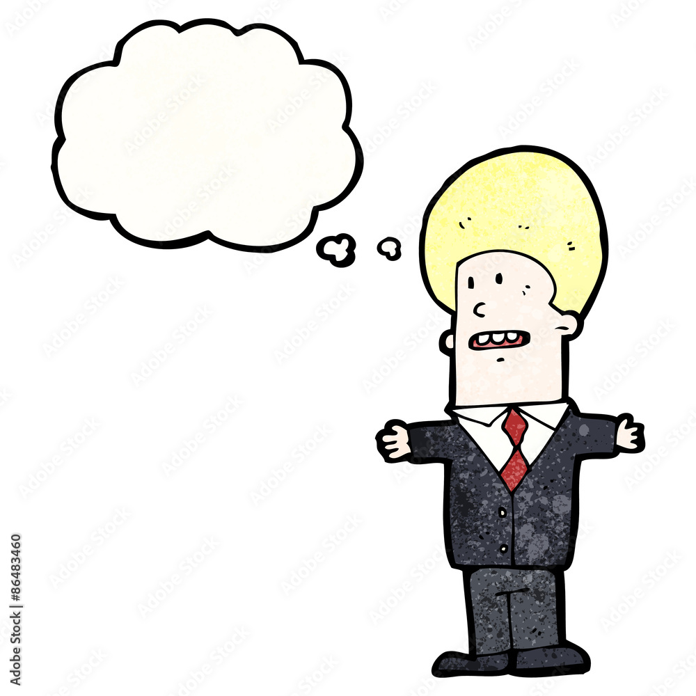 cartoon businessman with thought bubble cartoon businessman with thought bubble
