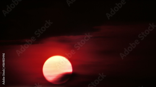 Tropical sun quickly rises up in timelapse. FullHD 1080p.