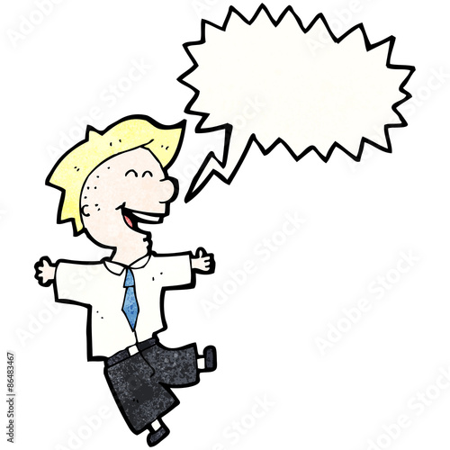 cartoon laughing schoolboy