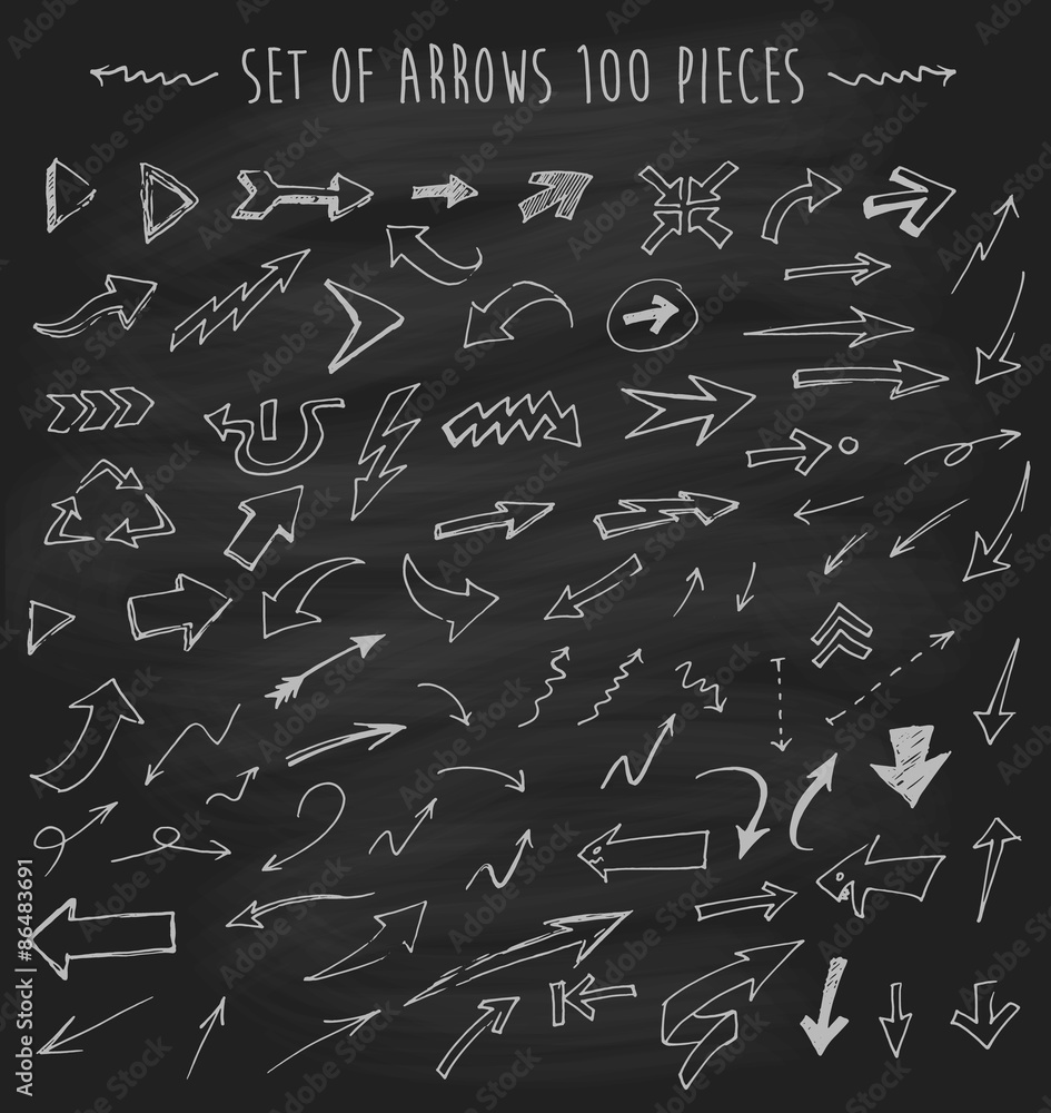 Arrows on chalkboard blackboard hand drawn Arrows on chalkboard blackboard hand drawn