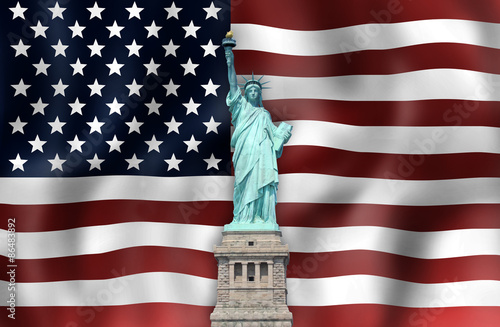 Unites States Flag Statue o...