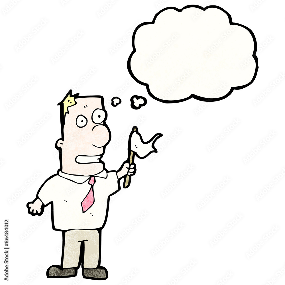 cartoon man waving white flag cartoon man waving white flag