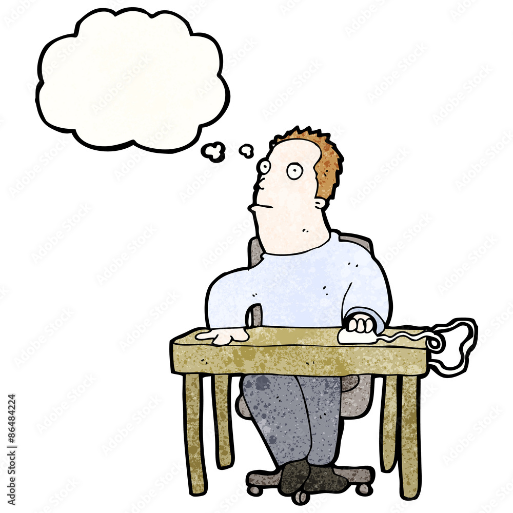 cartoon man working at desk cartoon man working at desk