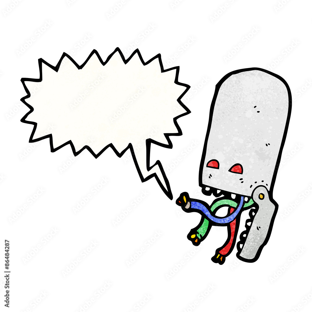 spooky robot head cartoon spooky robot head cartoon