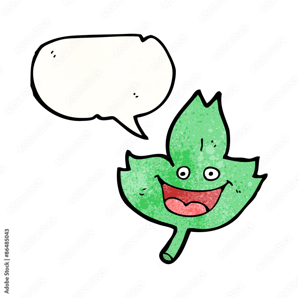 cartoon leaf with speech bubble cartoon leaf with speech bubble