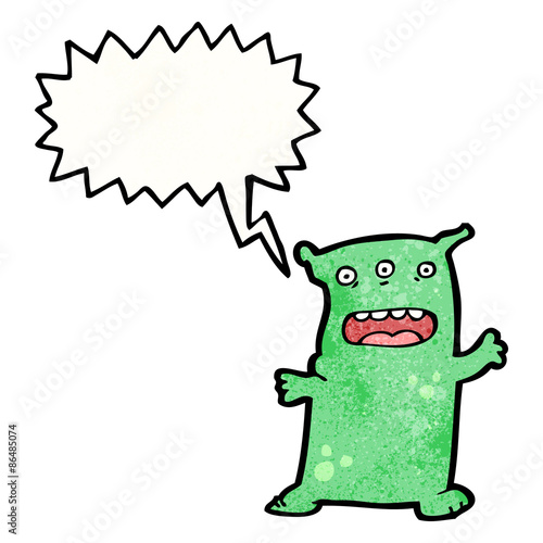 cartoon alien monster shouting