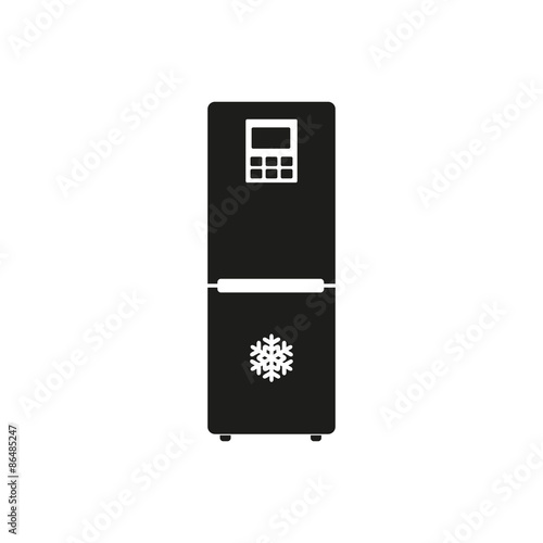 The icebox icon. Fridge and refrigerator symbol. Flat