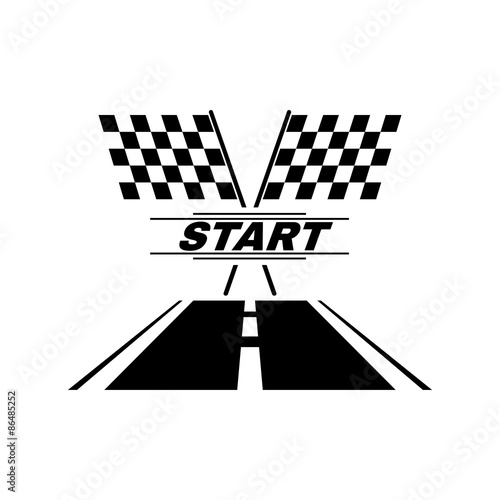 The start icon. Start symbol. Flat