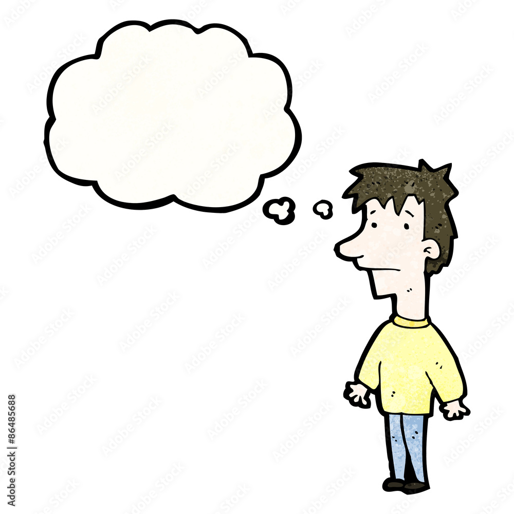 Obraz premium cartoon unsure boy
