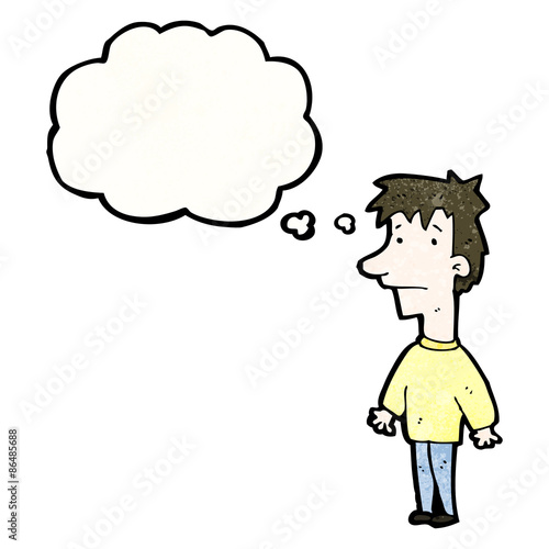 cartoon unsure boy