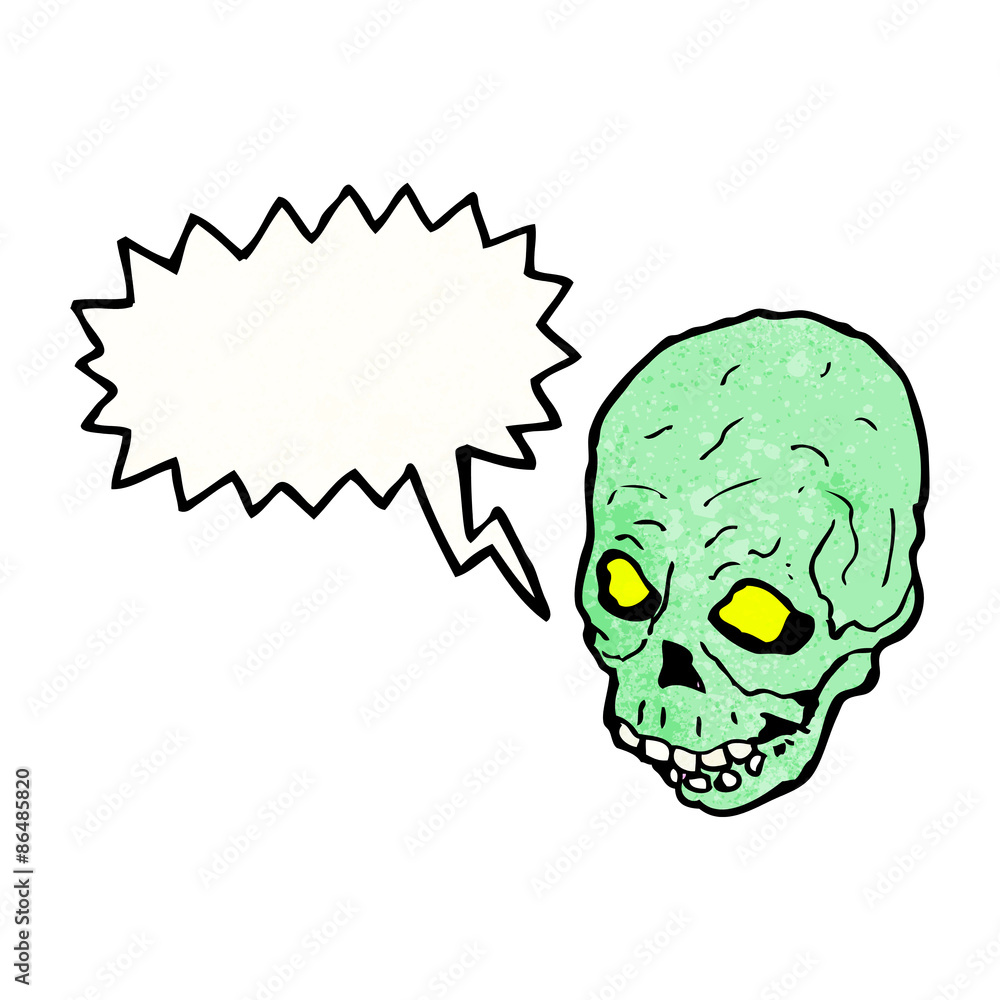 cartoon skull with speech bubble cartoon skull with speech bubble